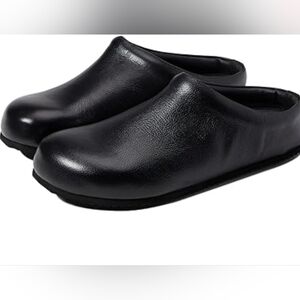 Free People Cambria Leather Footbed Clog Black EU 37 (US Women's 6.5)